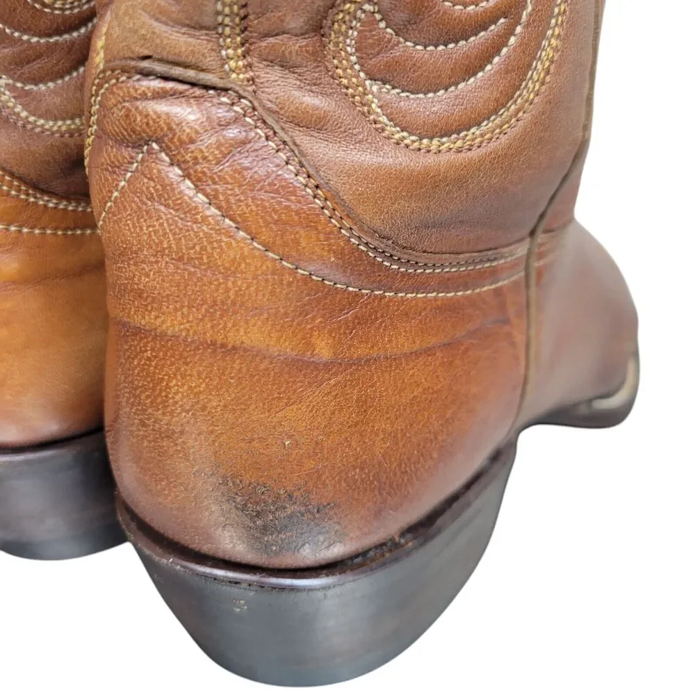 Hondo Men's Brown Goat Leather Cowboy Boots‎ Size 9.5D Western